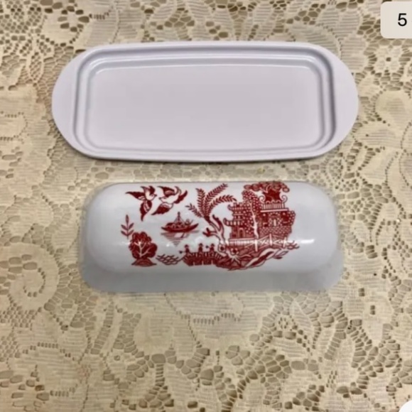 Red Willow Melamine Covered Butter Dish 7.5in L x 3.5in W x 2in H. - Picture 5 of 8